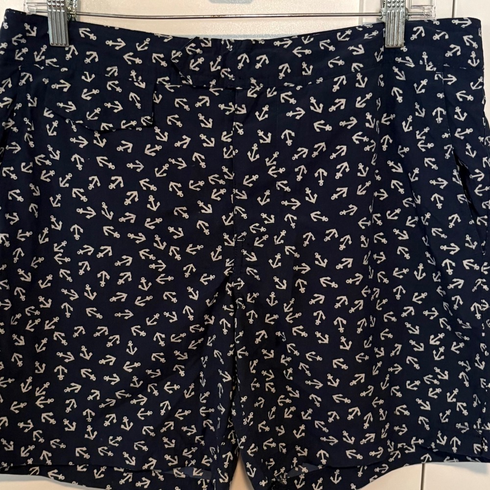 J. Crew Men's Navy Anchor Print Swim Short in Size 32